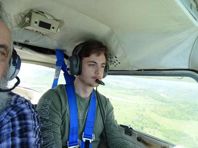 Henry Tilley in Cockpit 2nd lesson